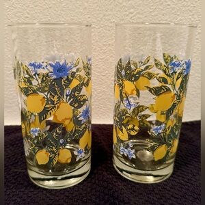 2 Royal Norfolk “Blue Floral” 16oz glasses.